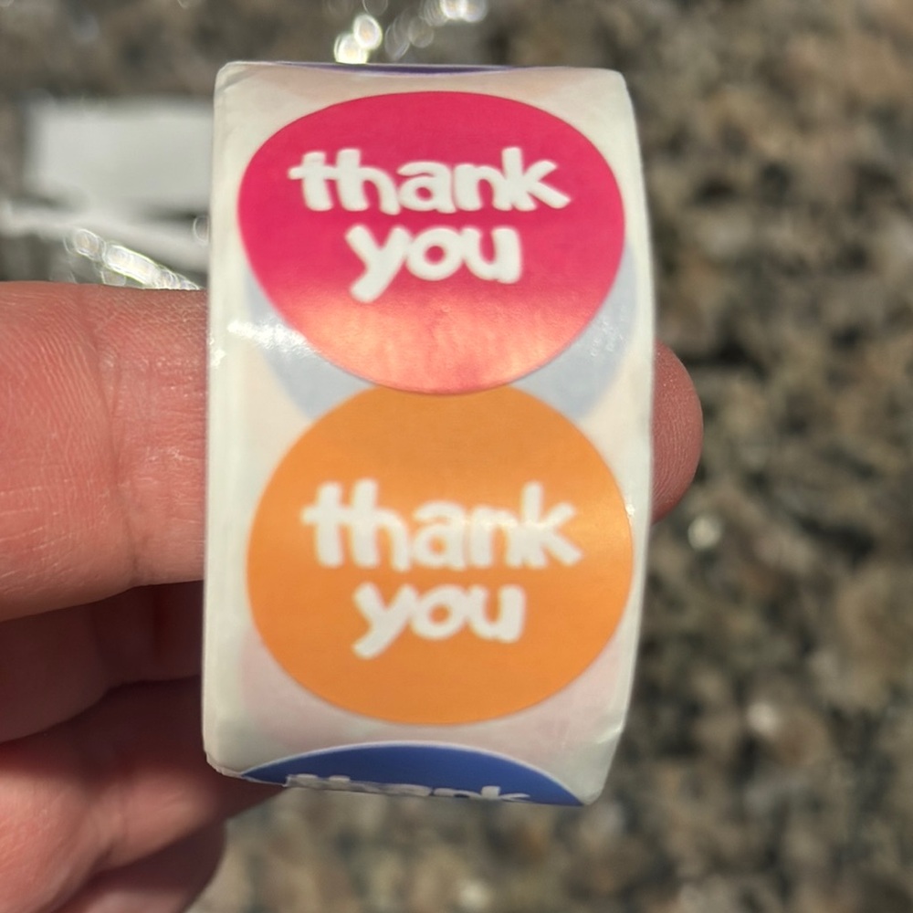 Colorful Thank You Sticker Roll of 500 pcs